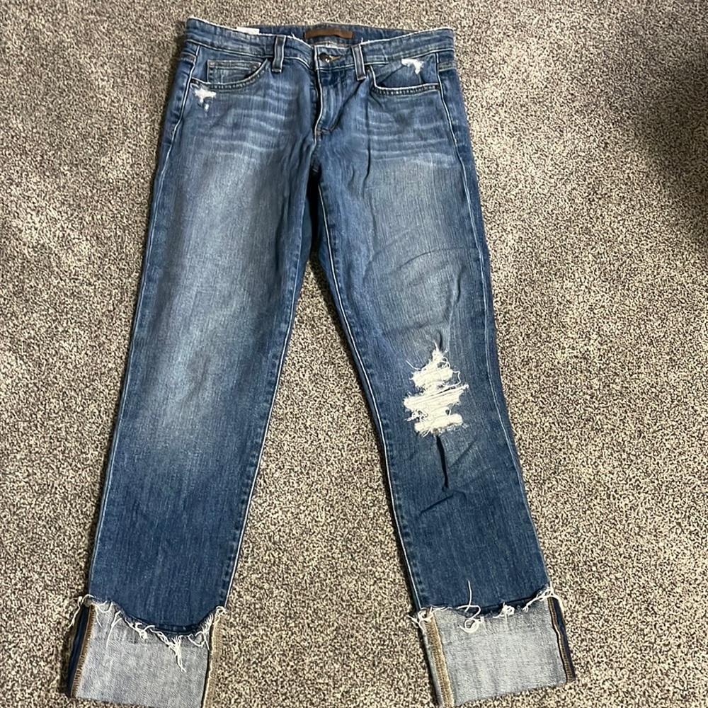 Joes Jeans Cuff Crop Distressed Light Wash Wakley Women's 27